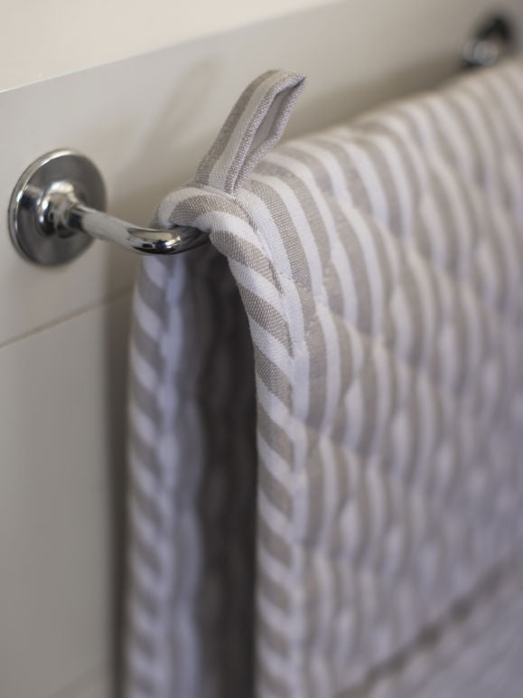 Classic stripe oven glove - Grey/White