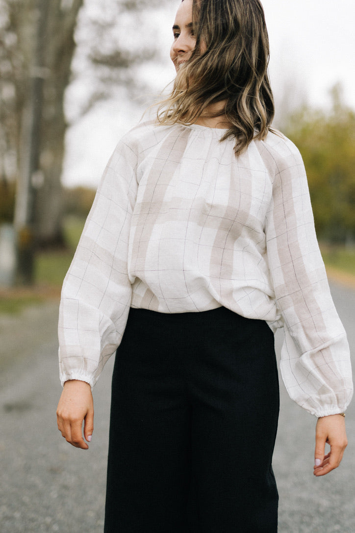 Adele Blouse - Natural check