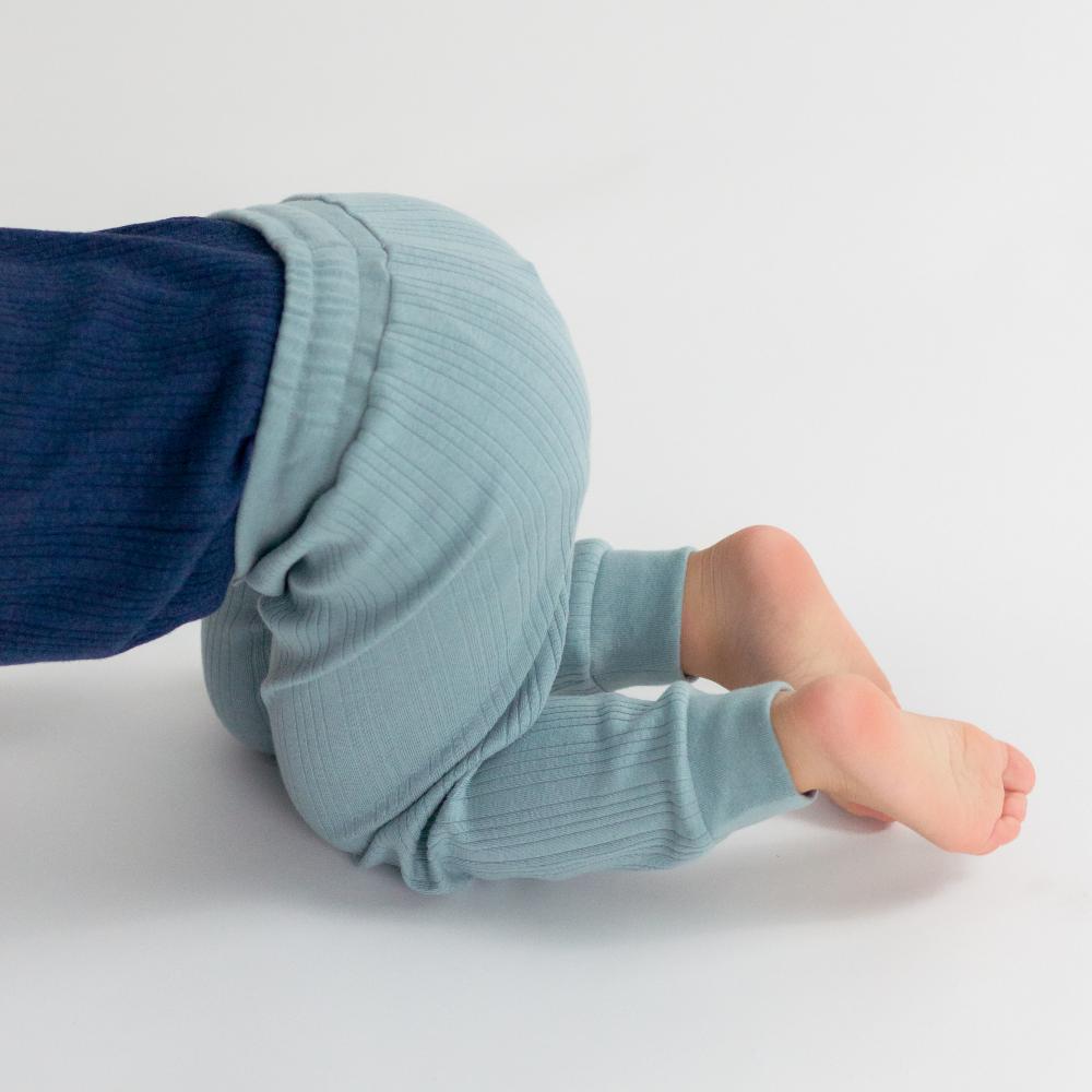 Woolbabe Merino/Organic Cotton Relaxed Pants - Daydream Collection - Tide marl