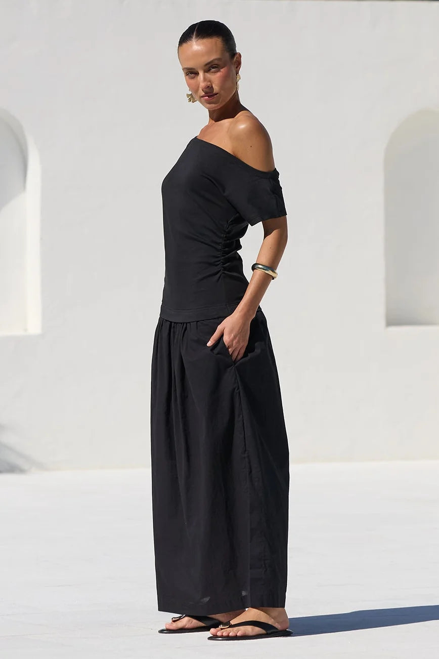 Proximity Black Tee Shirt Maxi Dress