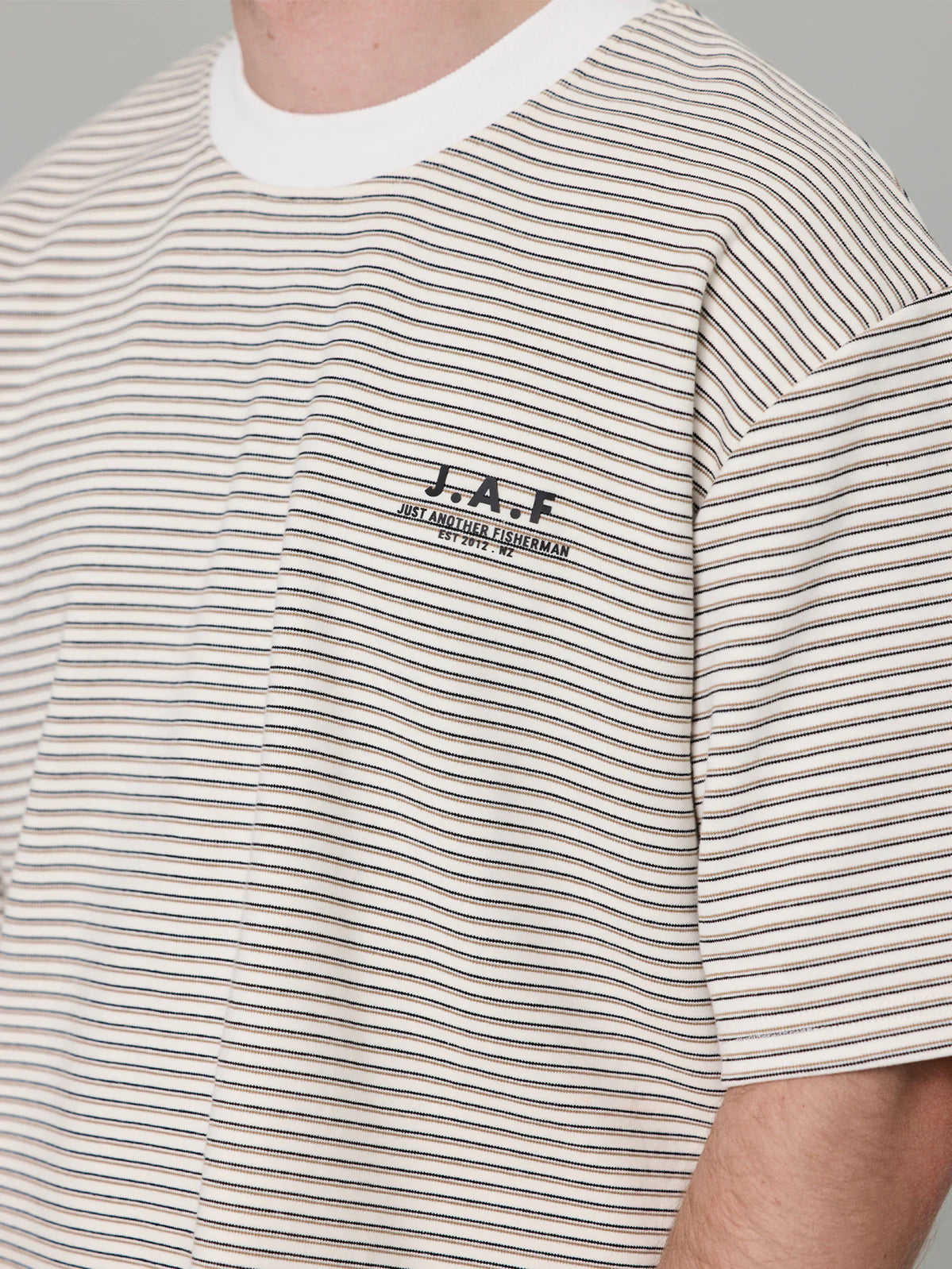 J.A.F HEAVY SHORE TEE - OFF WHITE STRIPE