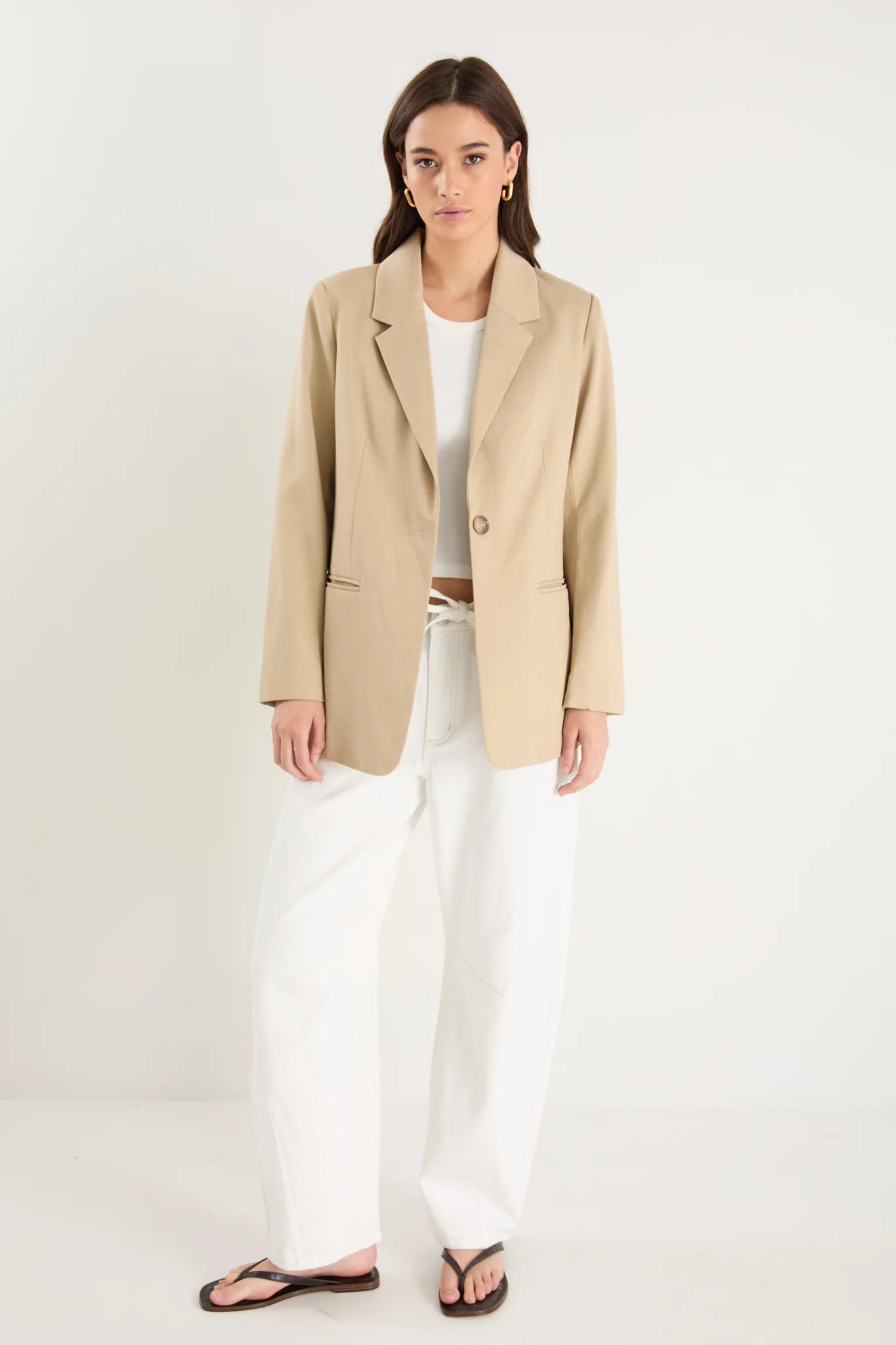 Atlantic Taupe Lyocell Cotton Classic Blazer