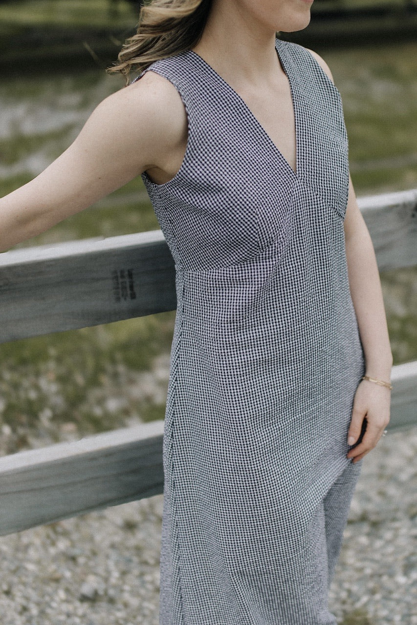 Claudia dress - black/white gingham