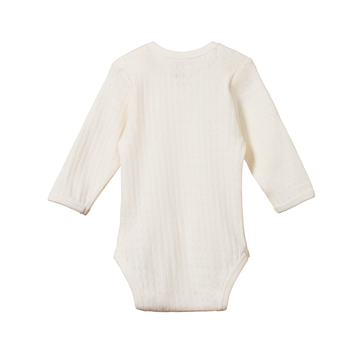Pointelle long sleeve bodysuit -NATURAL