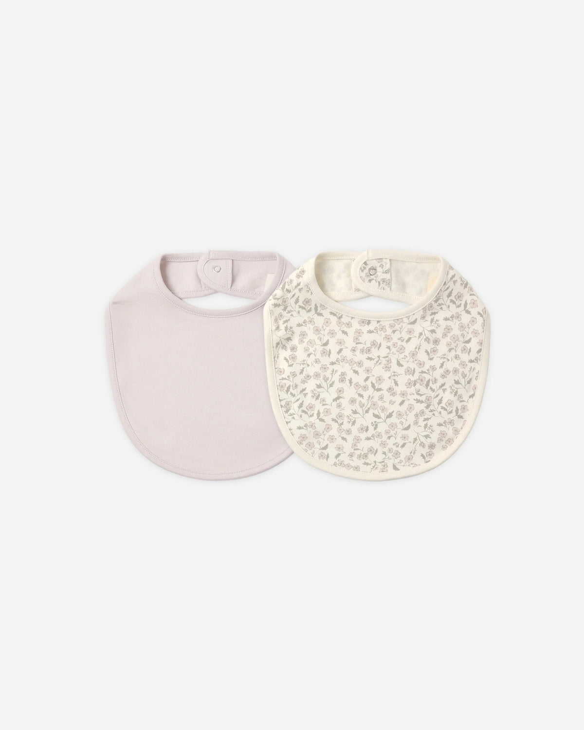 Jersey Snap Bib, 2 Pack Floret, Lilac Mist