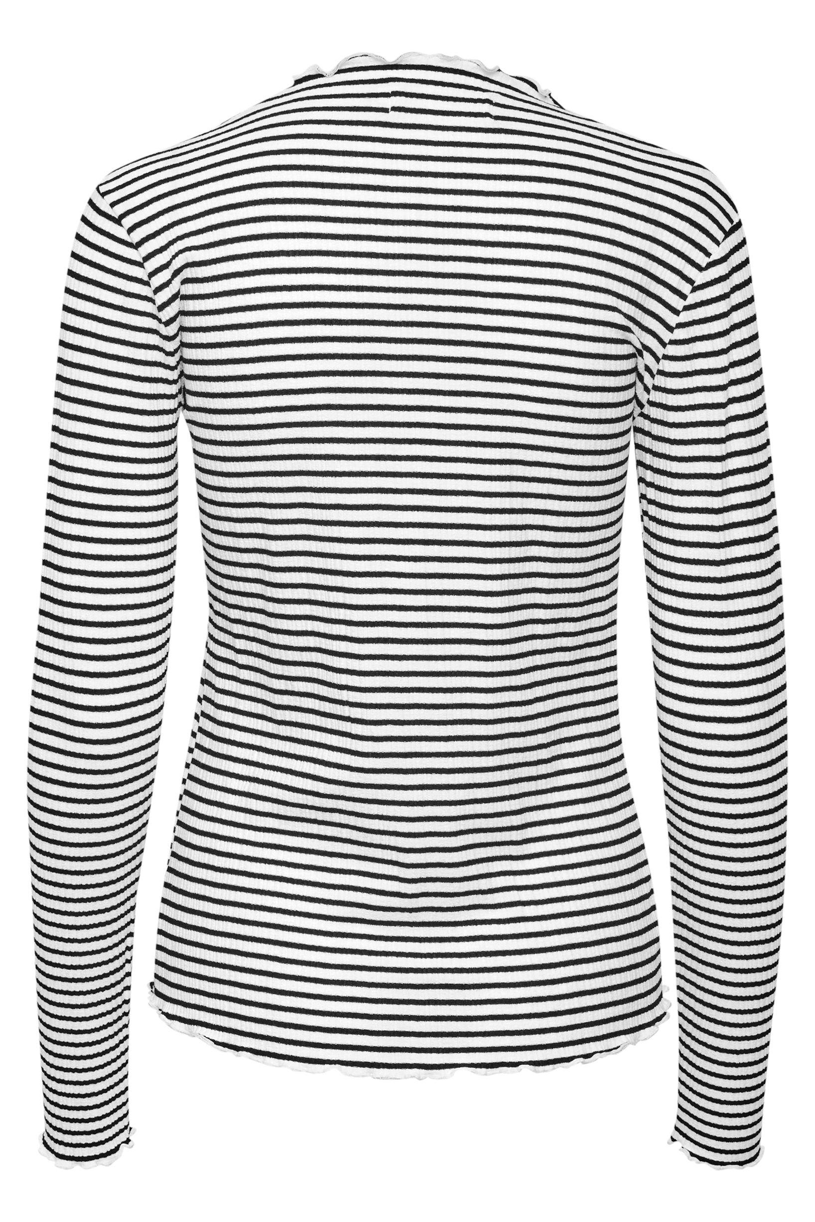 Candace long sleeve - Egret/Meteorite stripe