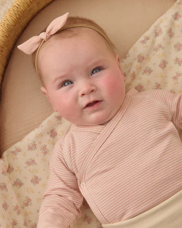 Side Snap Bodysuit Melon Micro Stripe