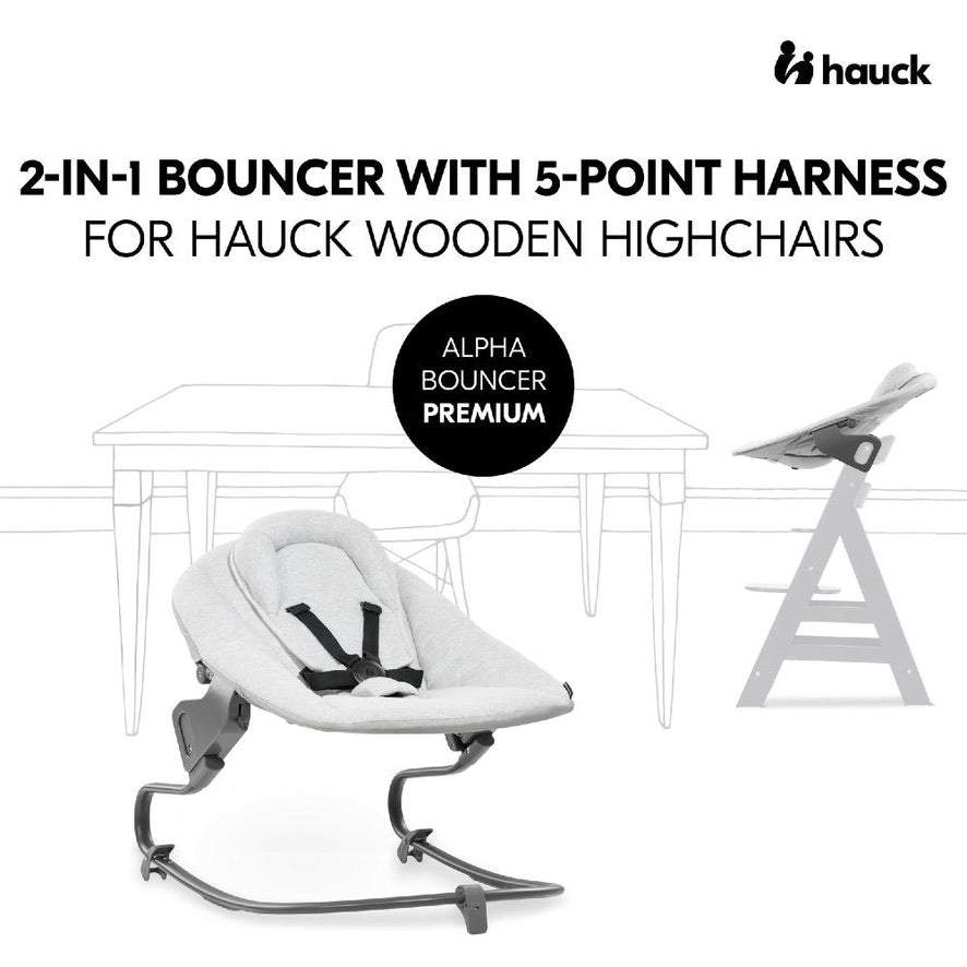 Hauck Highchair 2-in-1 Alpha Bouncer Premium - Dark Grey PRE ORDER