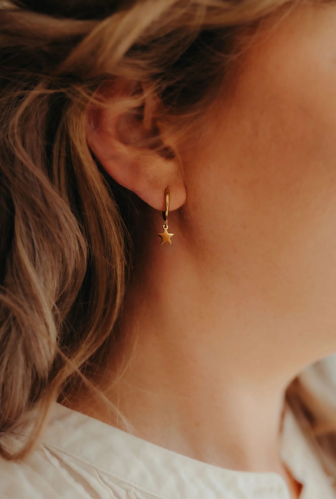 MINI STAR HOOP EARRINGS