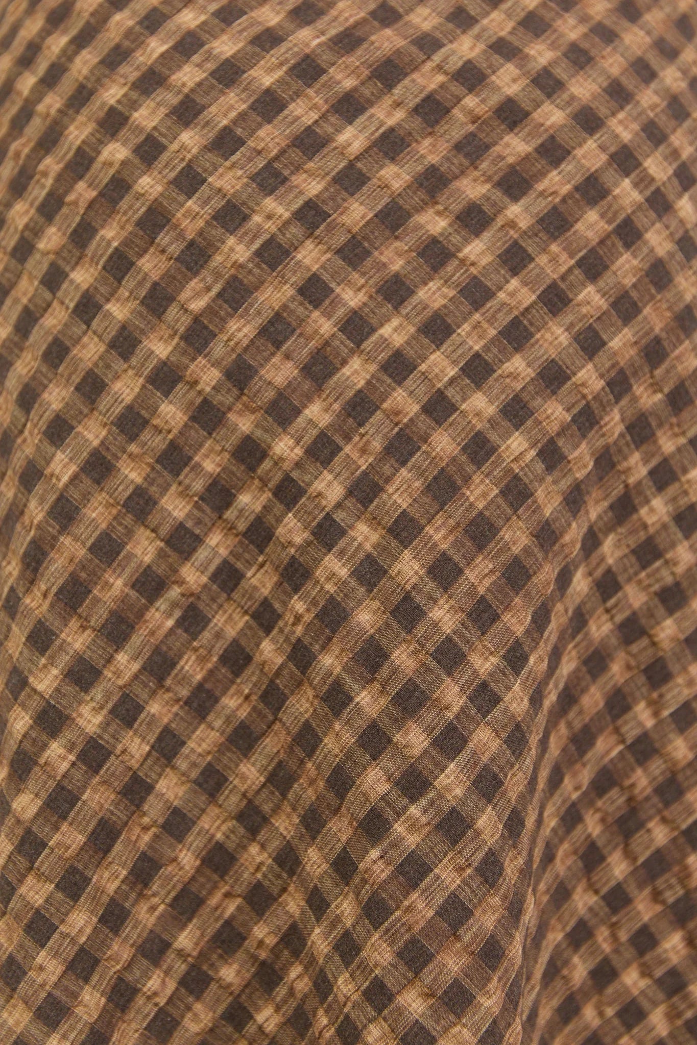 Companion Chocolate Caramel Check Cotton Blend Bias Maxi Skirt - Chocolate Caramel Check