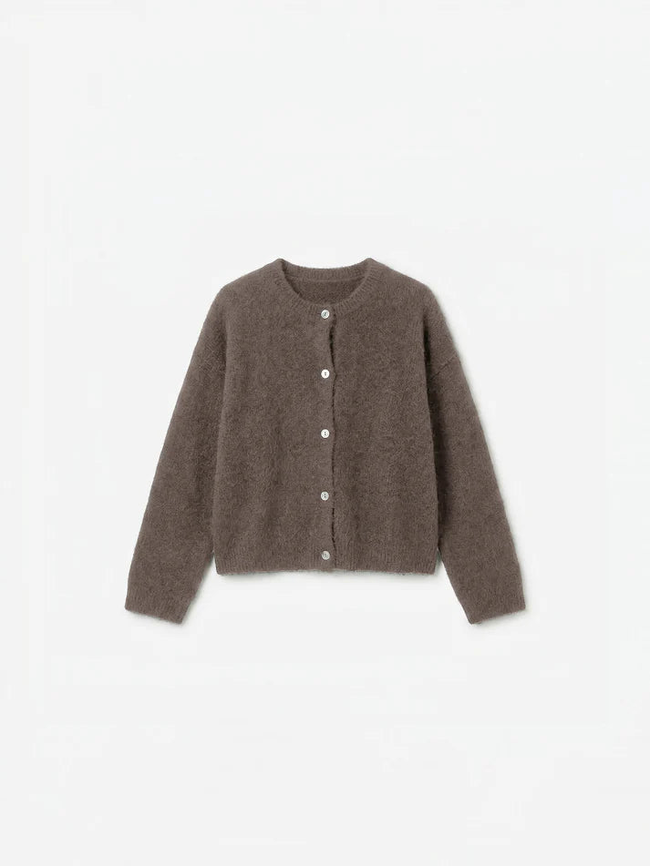 Alpaca Blend Cardigan - Walnut