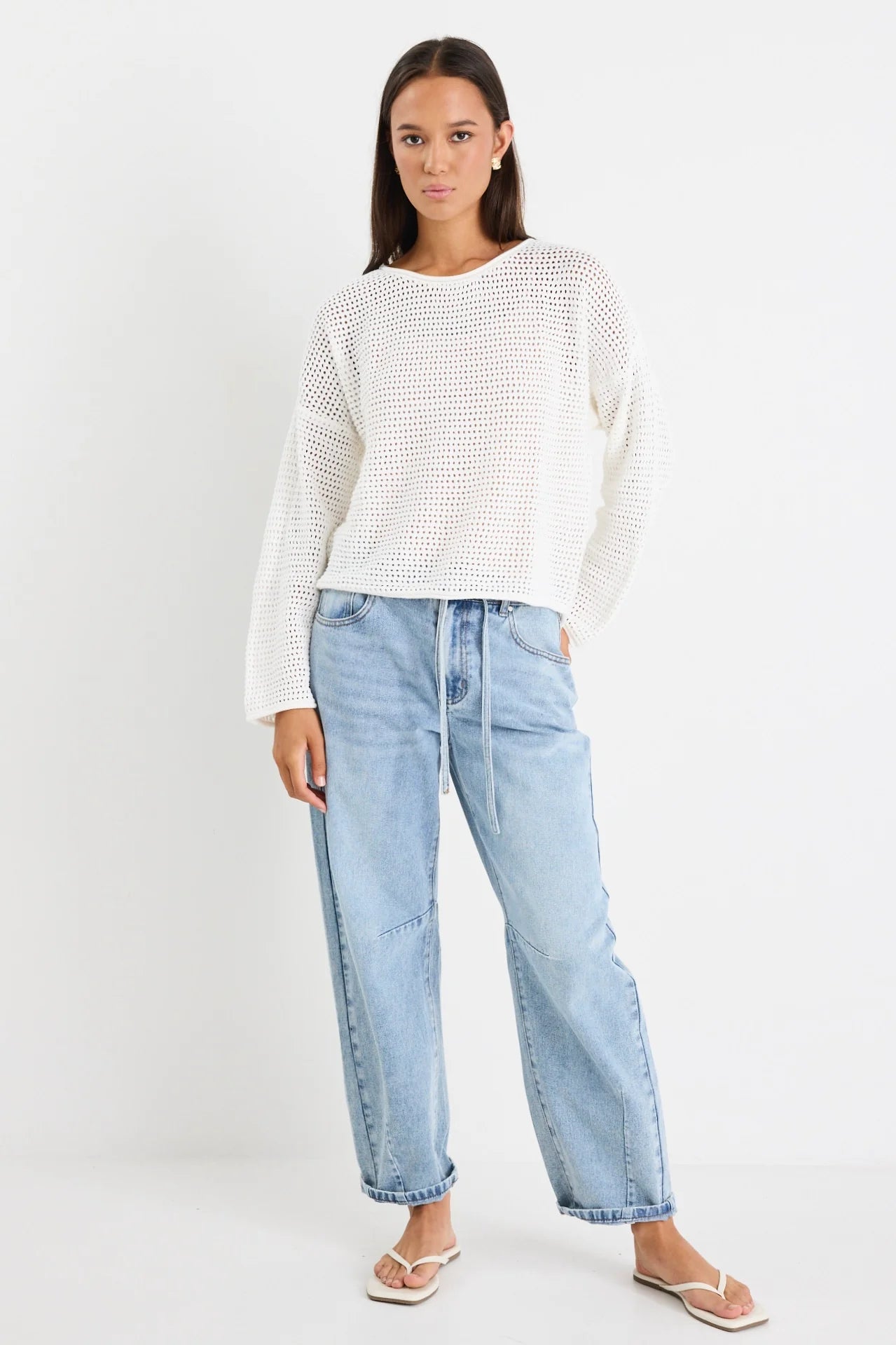 Dawn Ivory Crochet Knit Jumper