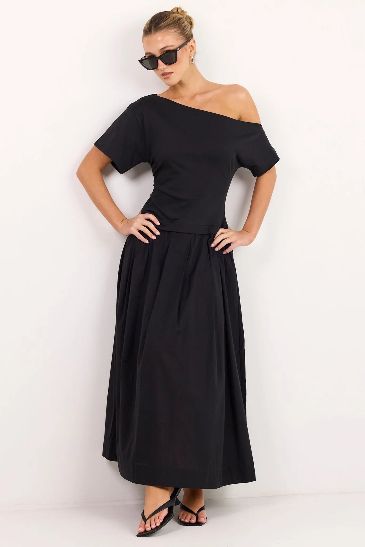 Proximity Black Tee Shirt Maxi Dress