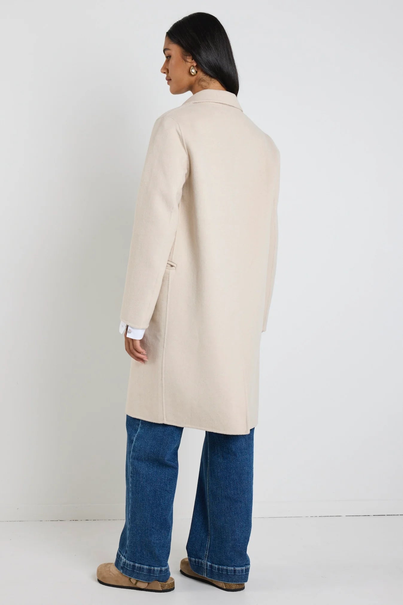 Stockholm Pumice Wool Blend Double Breasted Coat