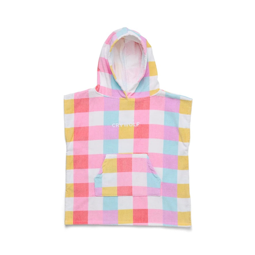 Hooded towel - Pop gingham