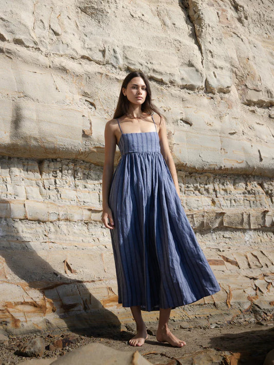 Go To Dress- Denim Stripe