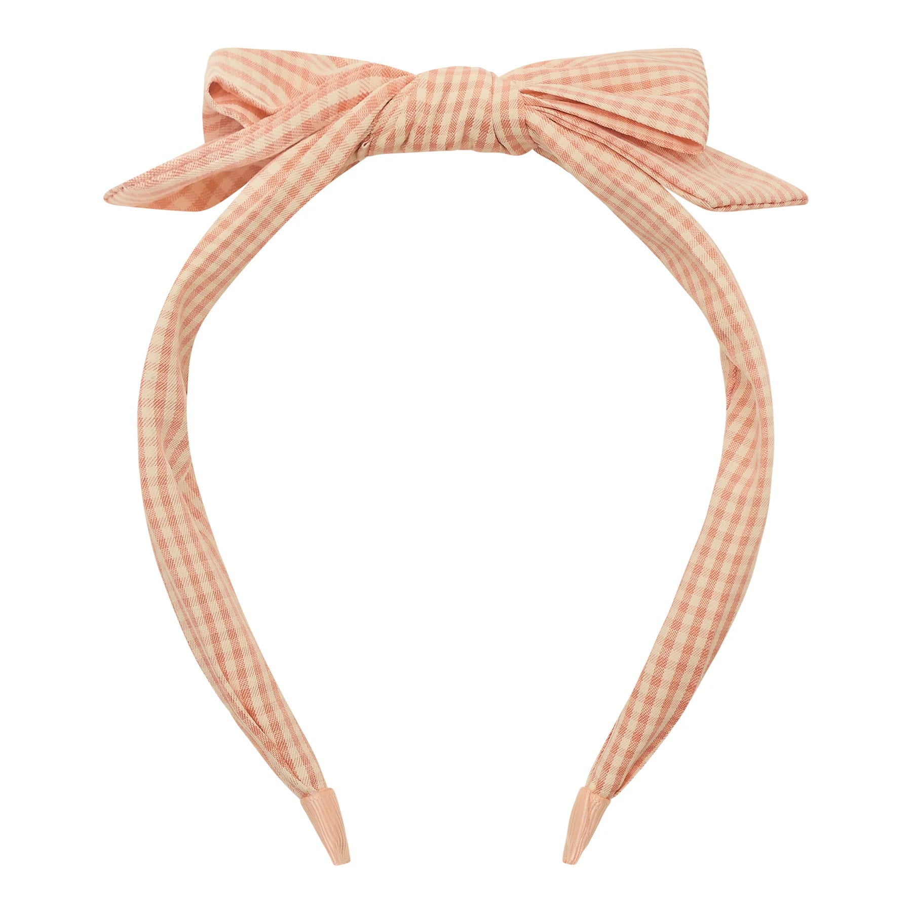 Peach gingham edie bow alice