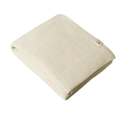 Merino knit Bassinet blanket - Natural