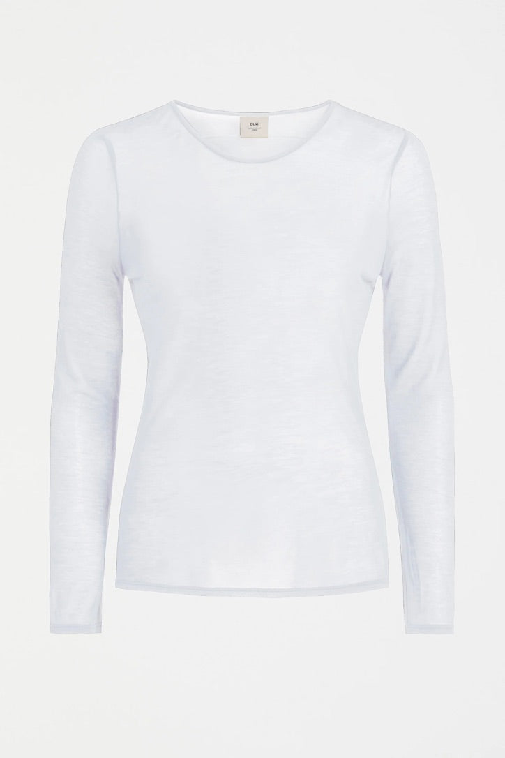 SHEER LONG SLEEVE TSHIRT - White