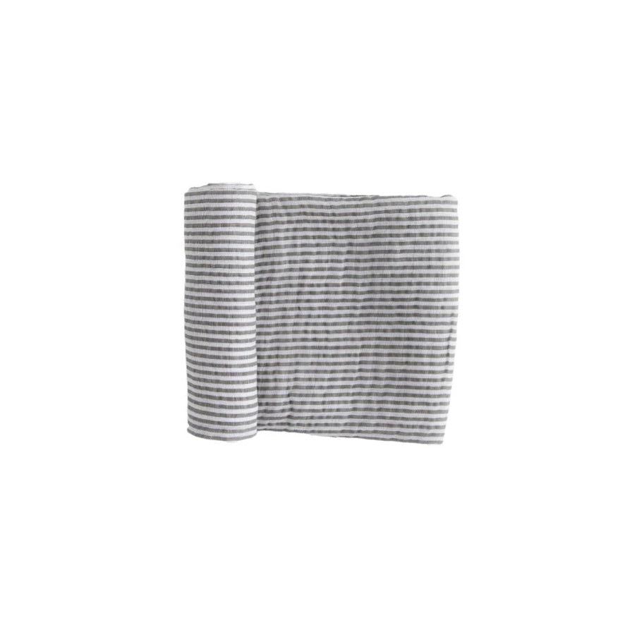 Little Unicorn Single Cotton Muslin Swaddle - Grey Stripe