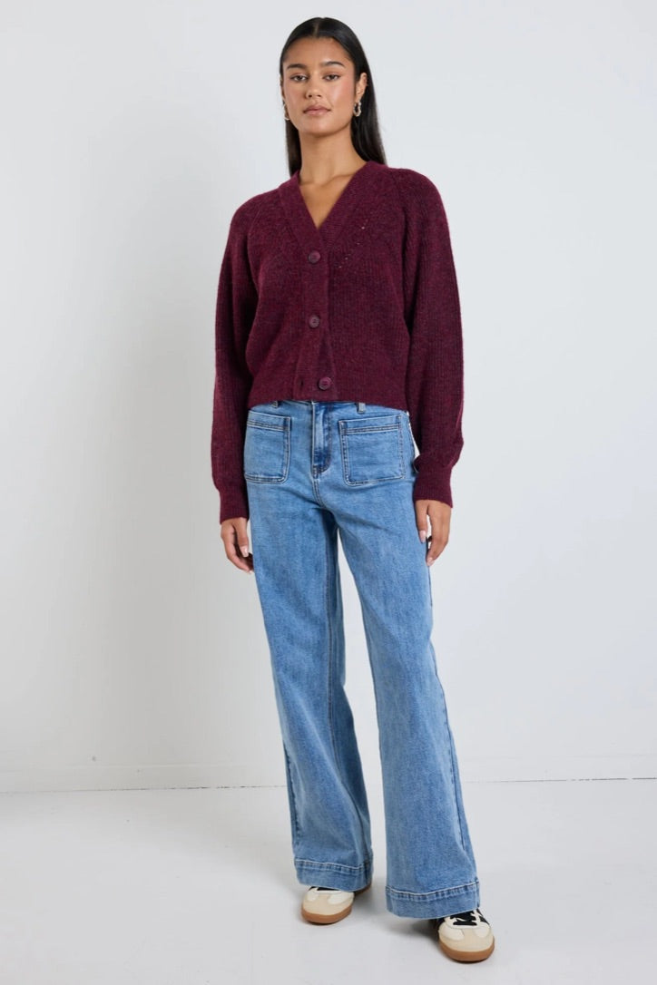 Zoey High Rise Wide Leg Pocket Jean - Signature Blue