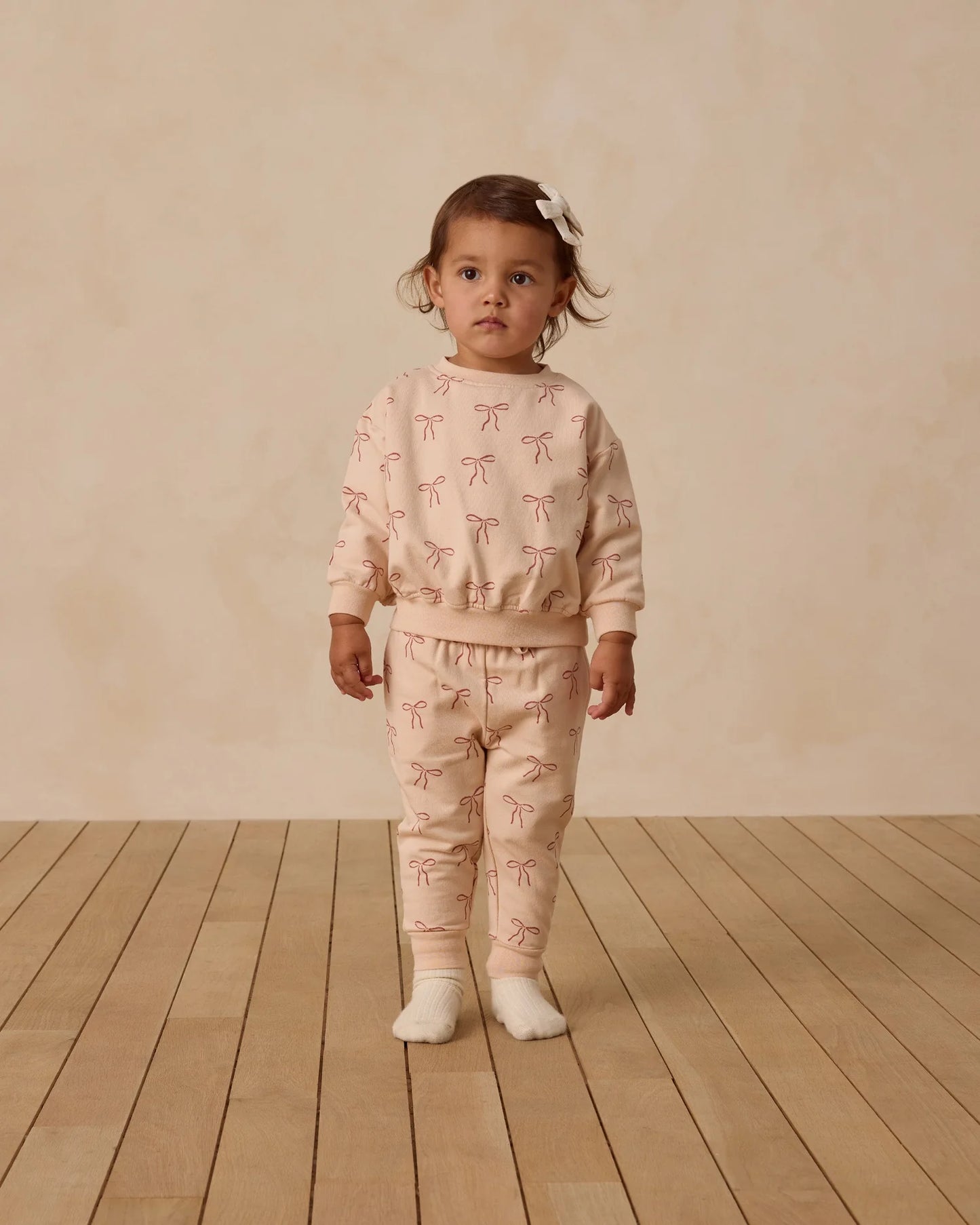Relaxed fleece sweat pant - red bows