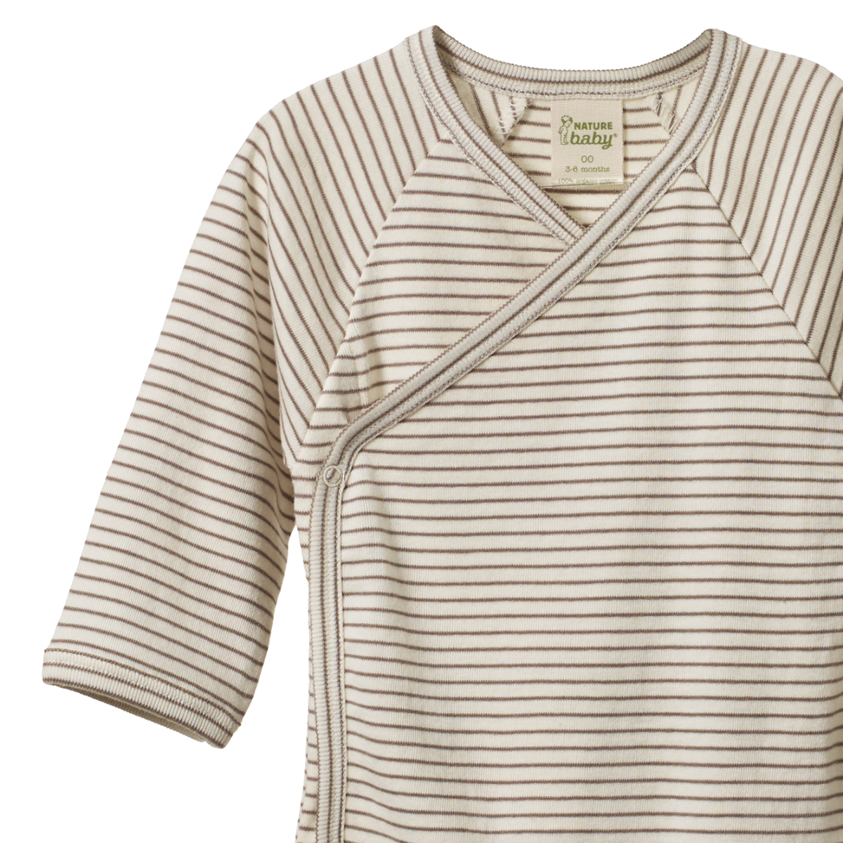 Kimono Bodysuit - MUSHROOM PINSTRIPE