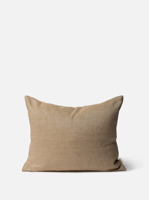 Reversible Pinstripe Cushion Cover - Bronze/Coconut