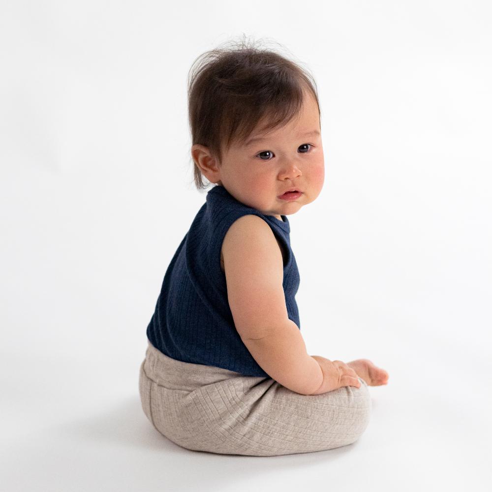 Woolbabe Merino/Organic Cotton Relaxed Pants - Daydream Collection - Natural Marl