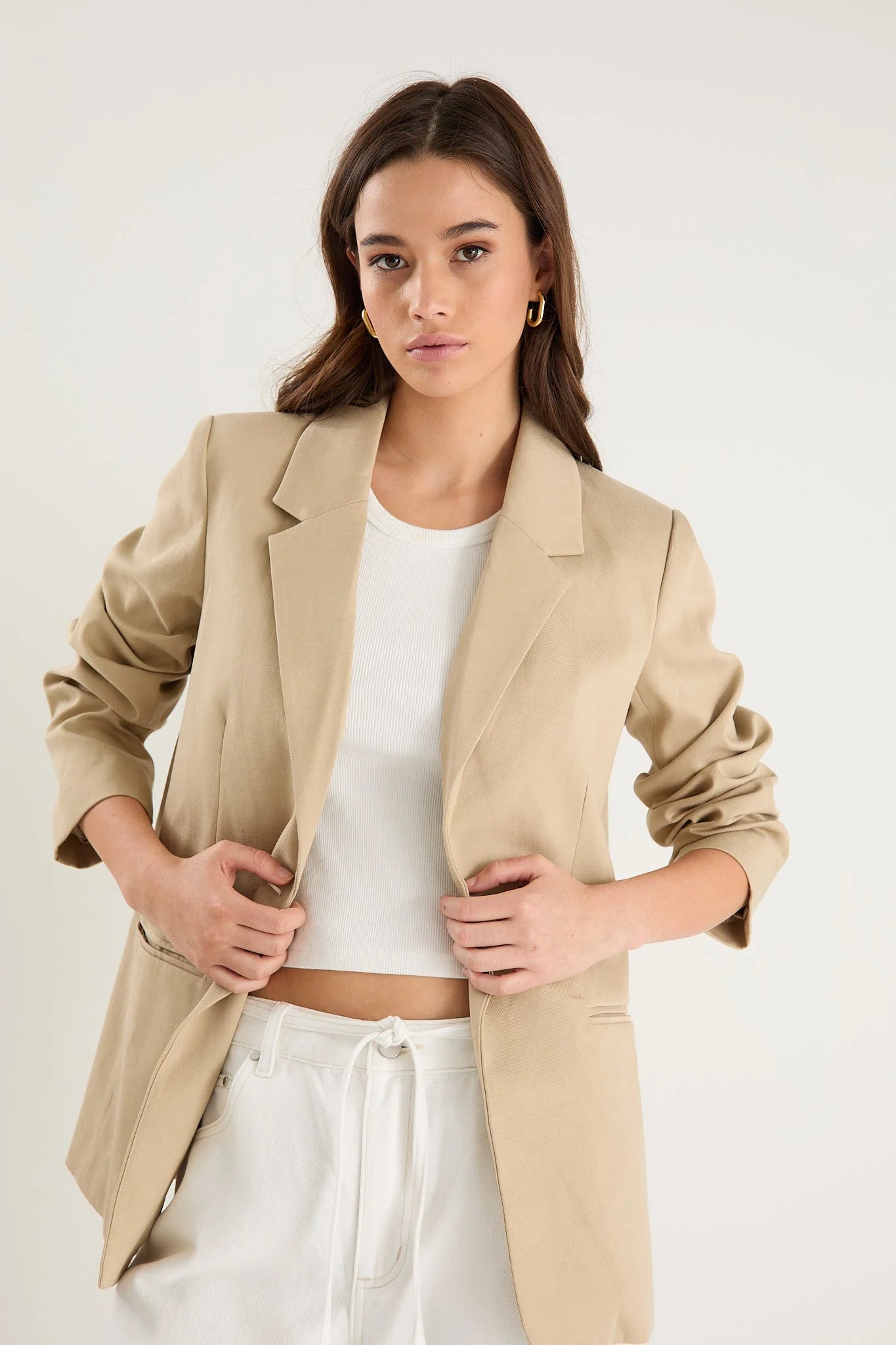 Atlantic Taupe Lyocell Cotton Classic Blazer