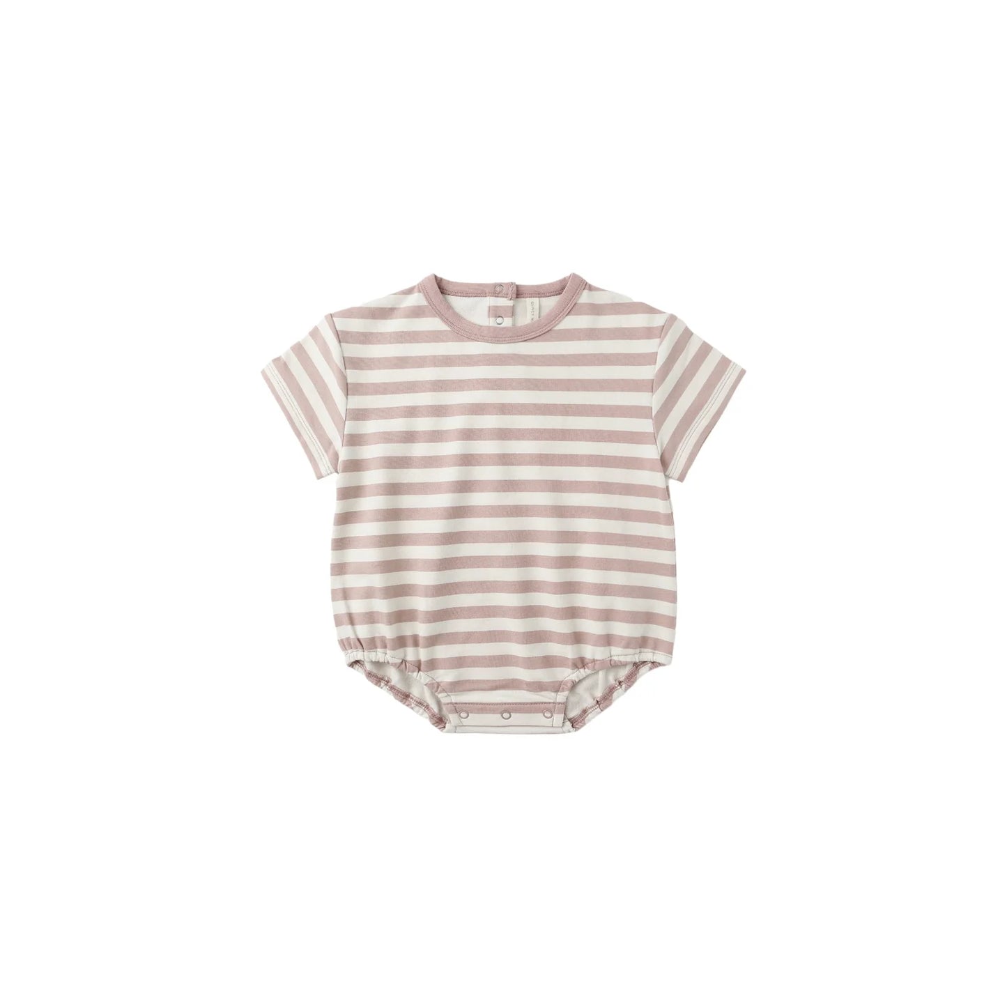 Relaxed SS Bubble Romper || Pink Stripe
