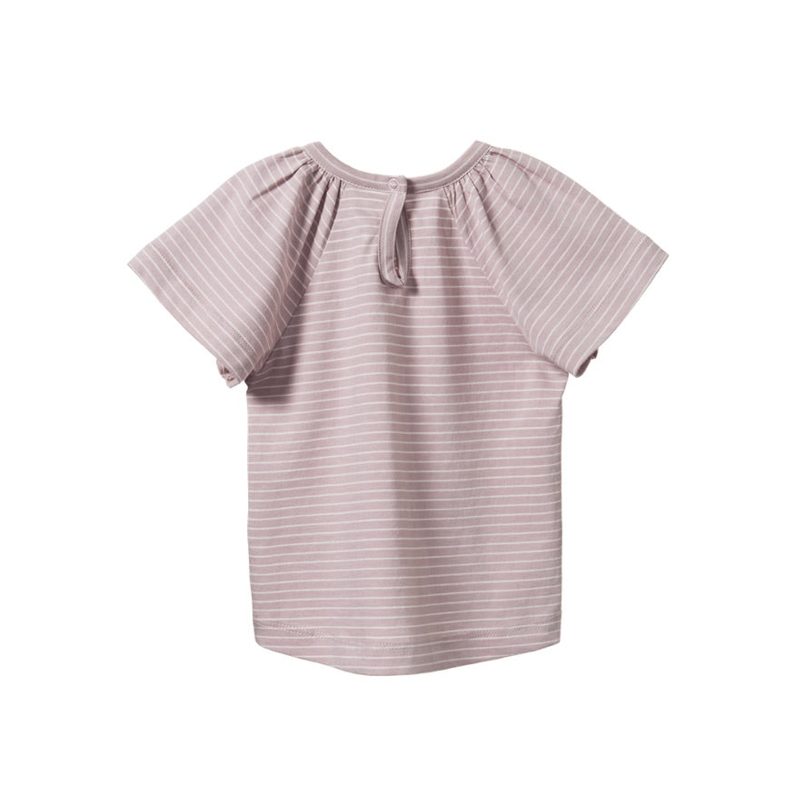 Faye tee - LILAC/NATURAL PINSTRIPE