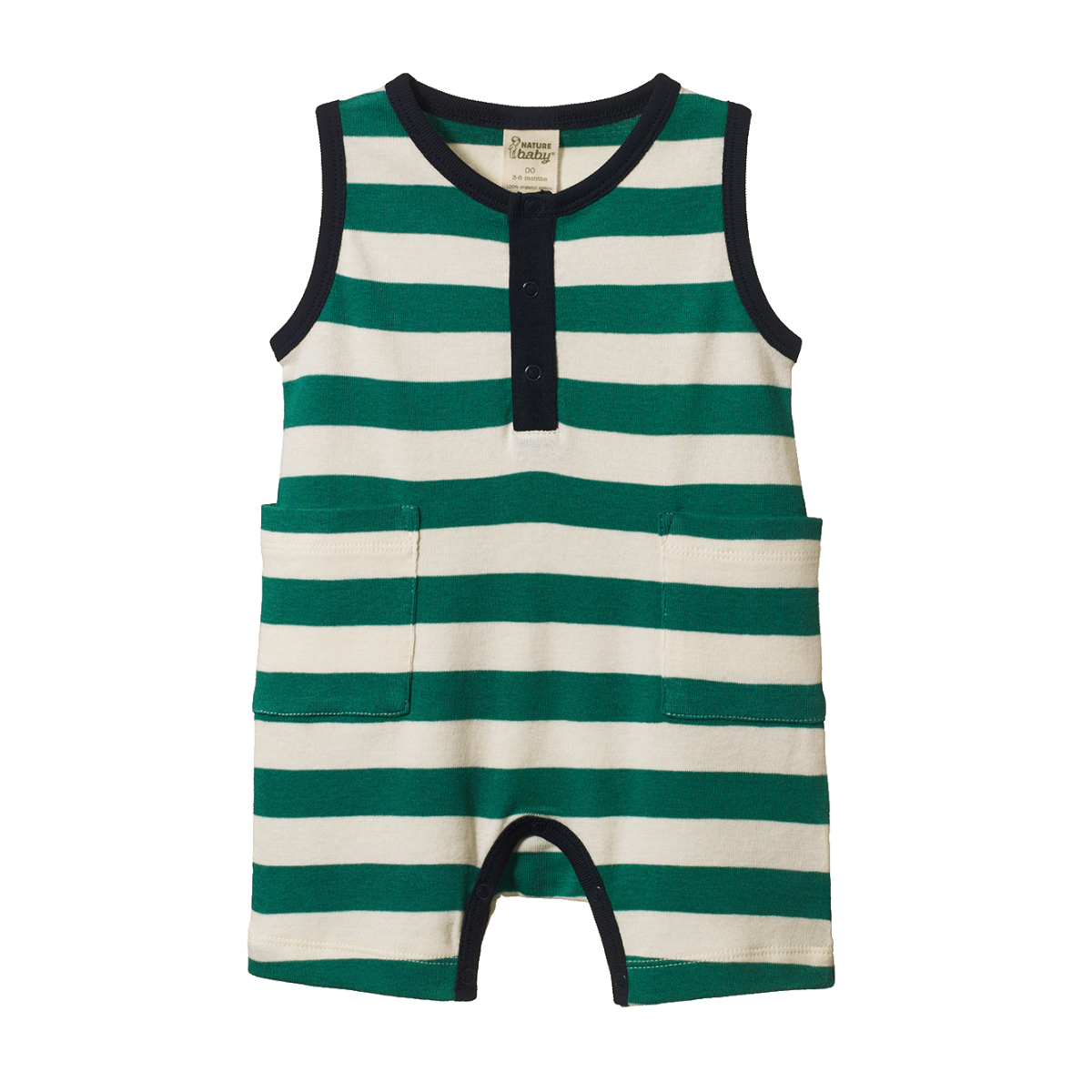 Camper Suit- Peppermint Navy Stripe