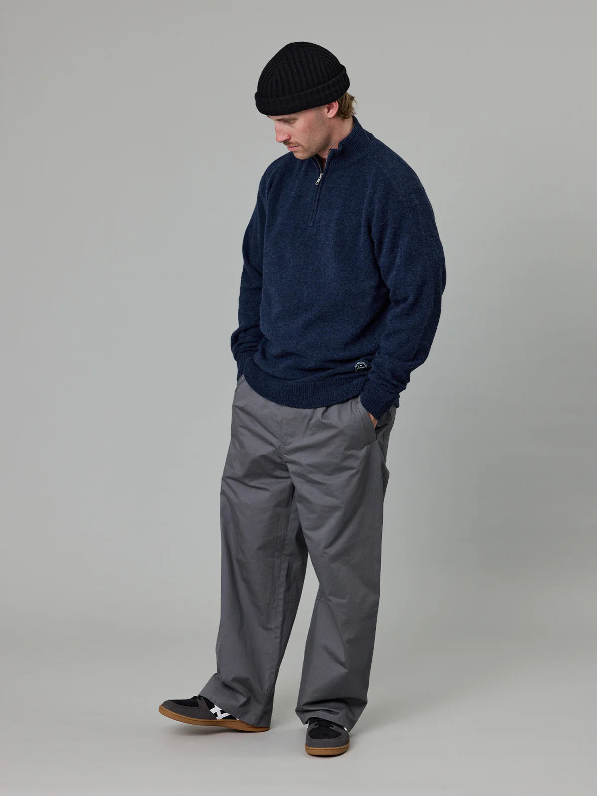 MERINO KEYPORT 1/4 ZIP - INDIGO