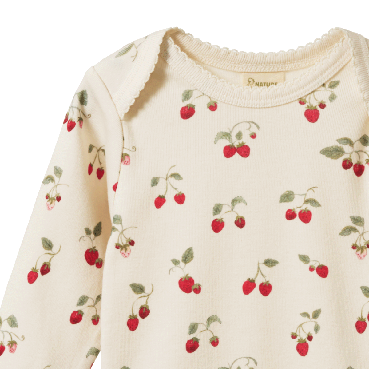 Long Sleeve Bodysuit- Strawberry blush print