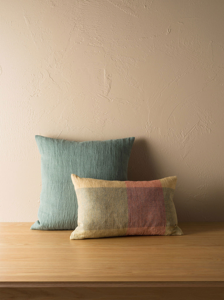 Oban Handwoven Linen Cushion Cover - Heron/Multi