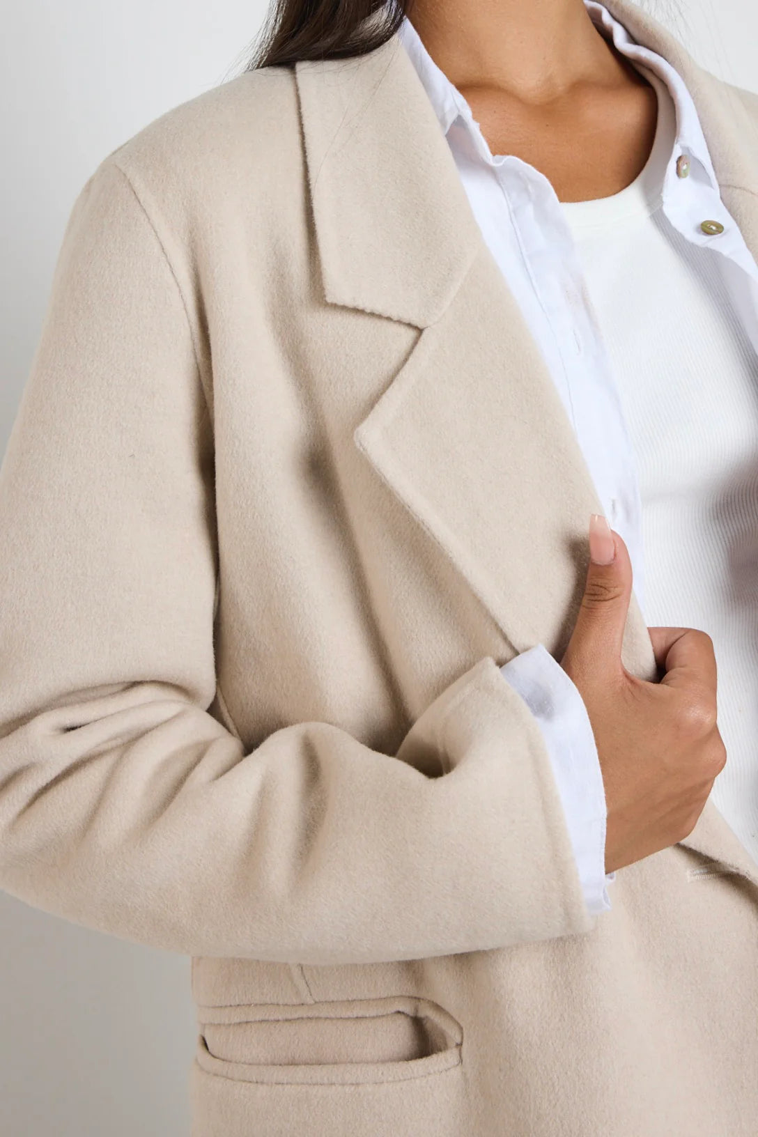 Stockholm Pumice Wool Blend Double Breasted Coat