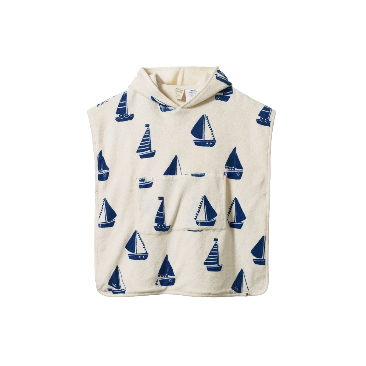 Cotton Poncho Towel - Regatta Print Terry