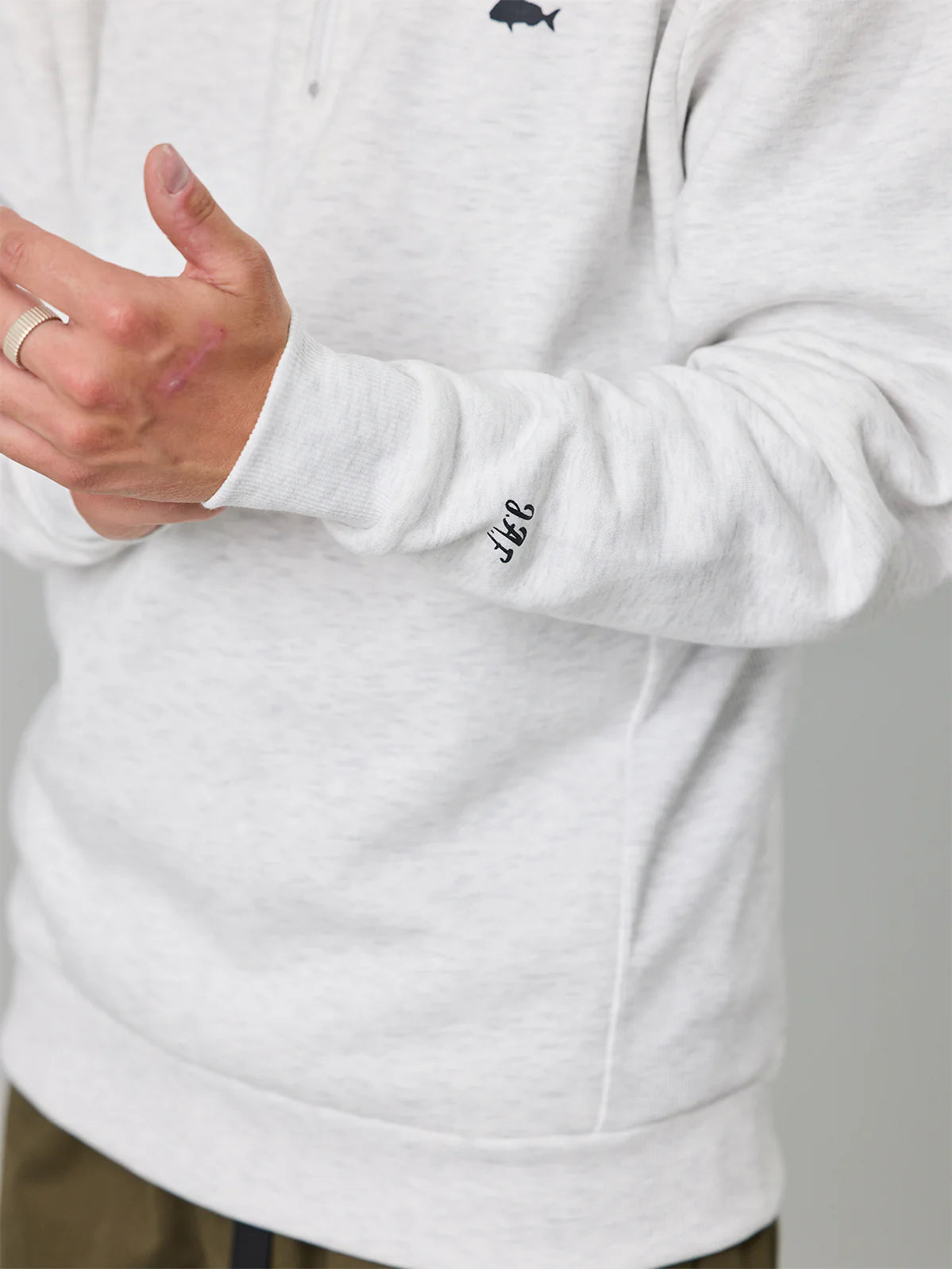 STAMP COASTAL 1/4 ZIP - SILVER MARLE