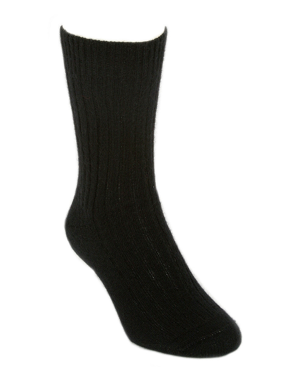 Possum Merino Casual Rib Socks - Black