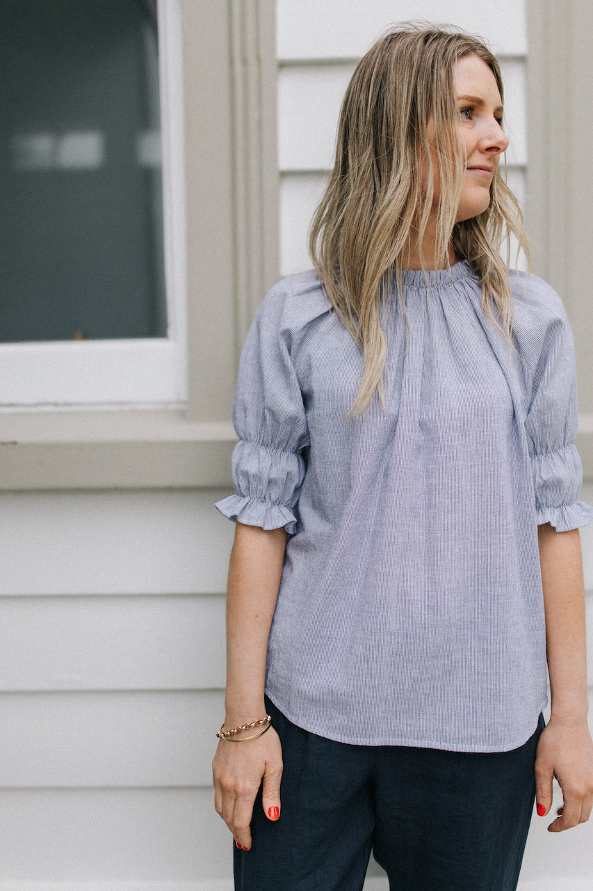 Gracie top - Blue/White stripe