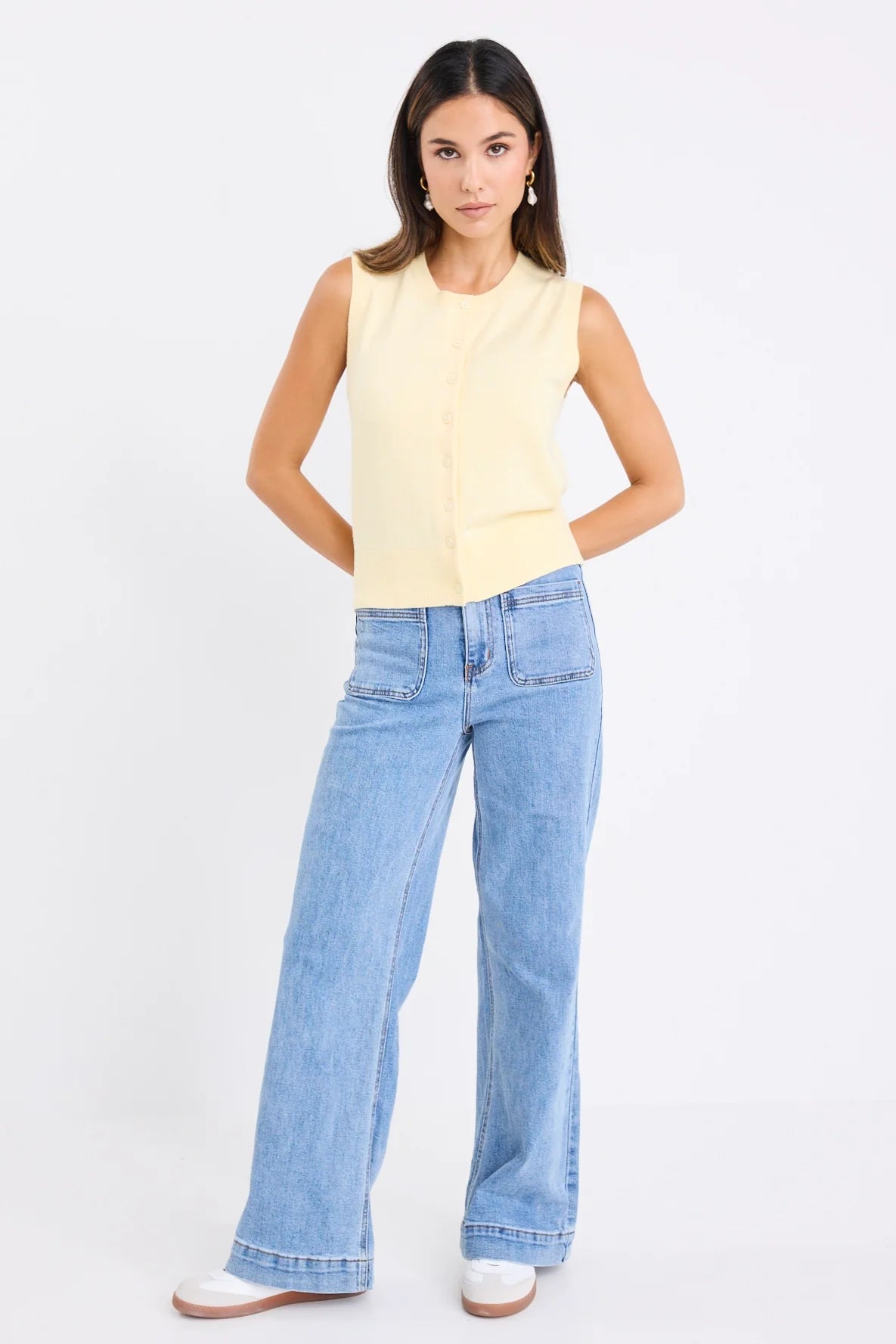 Alleyway Butter Lightweight Soft Knit Crewneck Vest Top