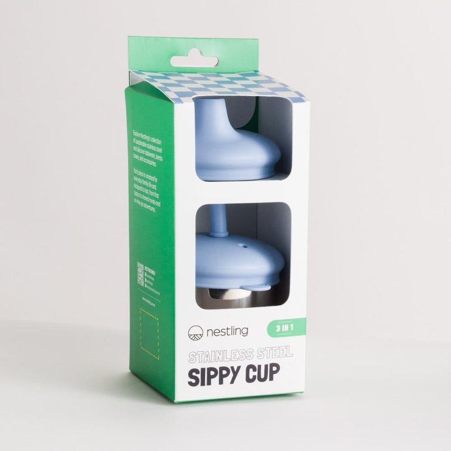 Nestling Stainless Insulated Sip & Straw Cup - Dusty Blue