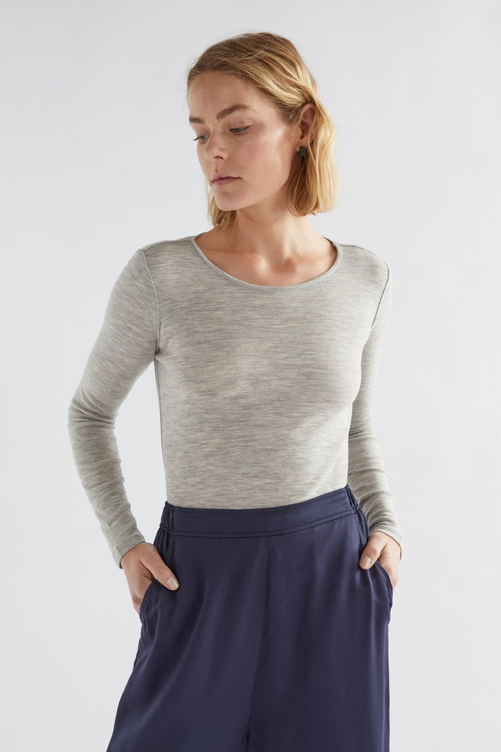 Merino Long Sleeve Top - Grey