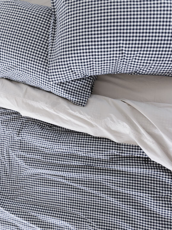 Organic Cotton Pillowcase Pair - Navy