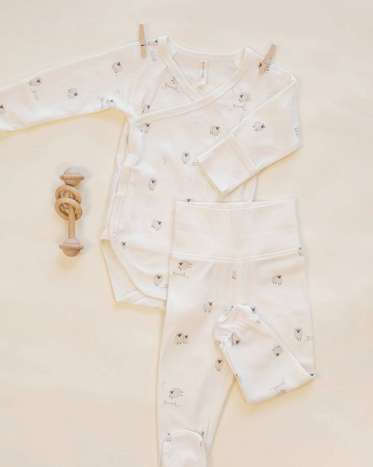 Side Snap Bodysuit + Pant Set Sheep