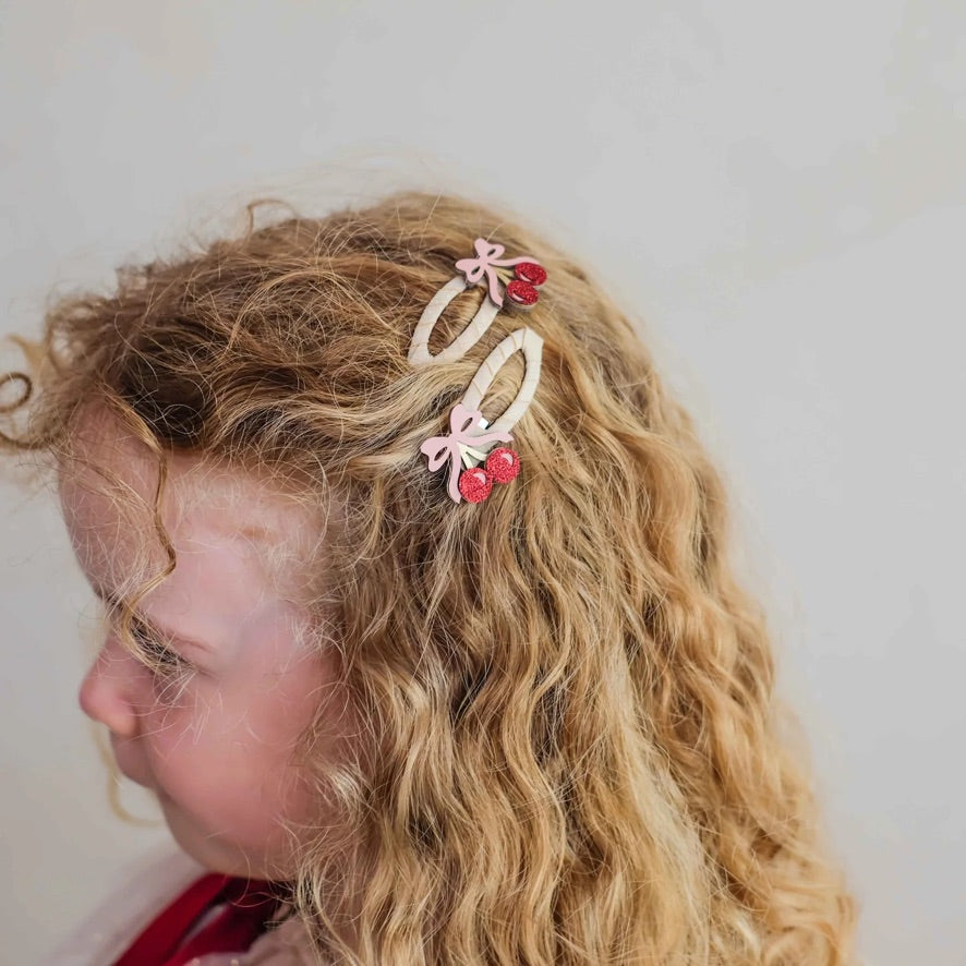 Fancy cherries hair clips