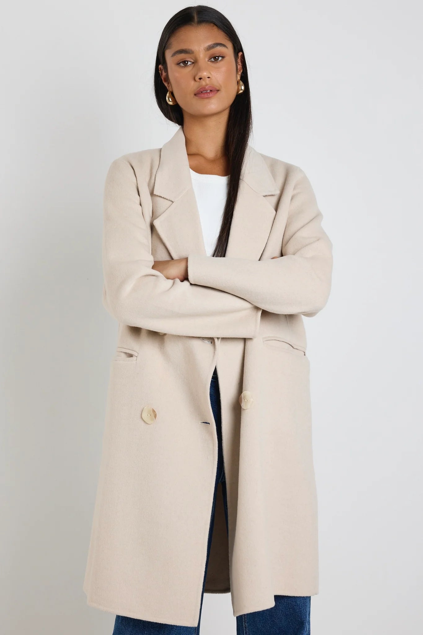 Stockholm Pumice Wool Blend Double Breasted Coat