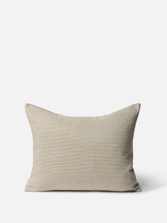 Reversible Pinstripe Cushion Cover - Ivy/Coconut