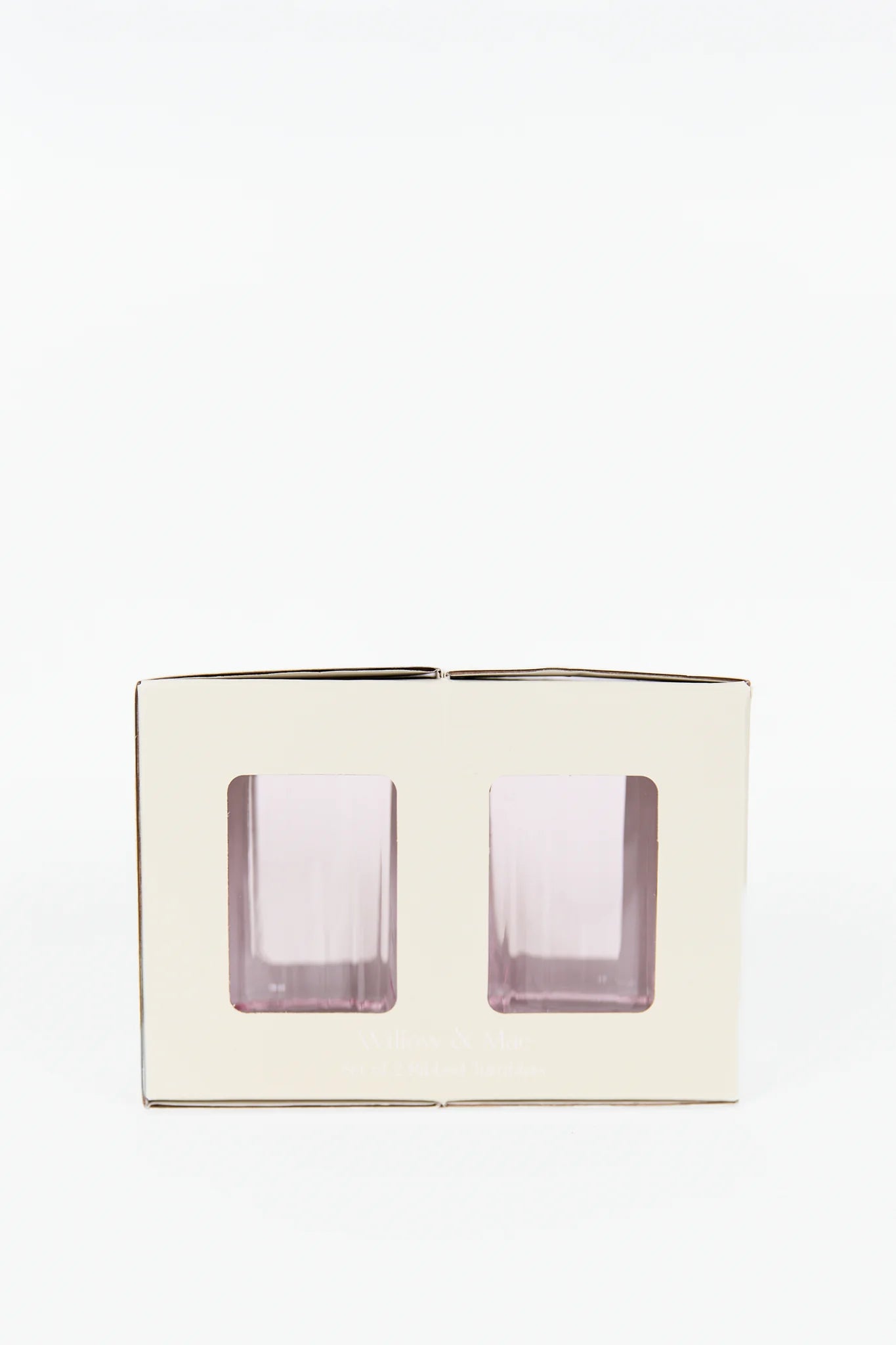 Pale Pink Ribbed Set 2 Tumblers